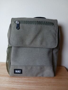BUILT Olive Green Canvas Crossbody Backpack